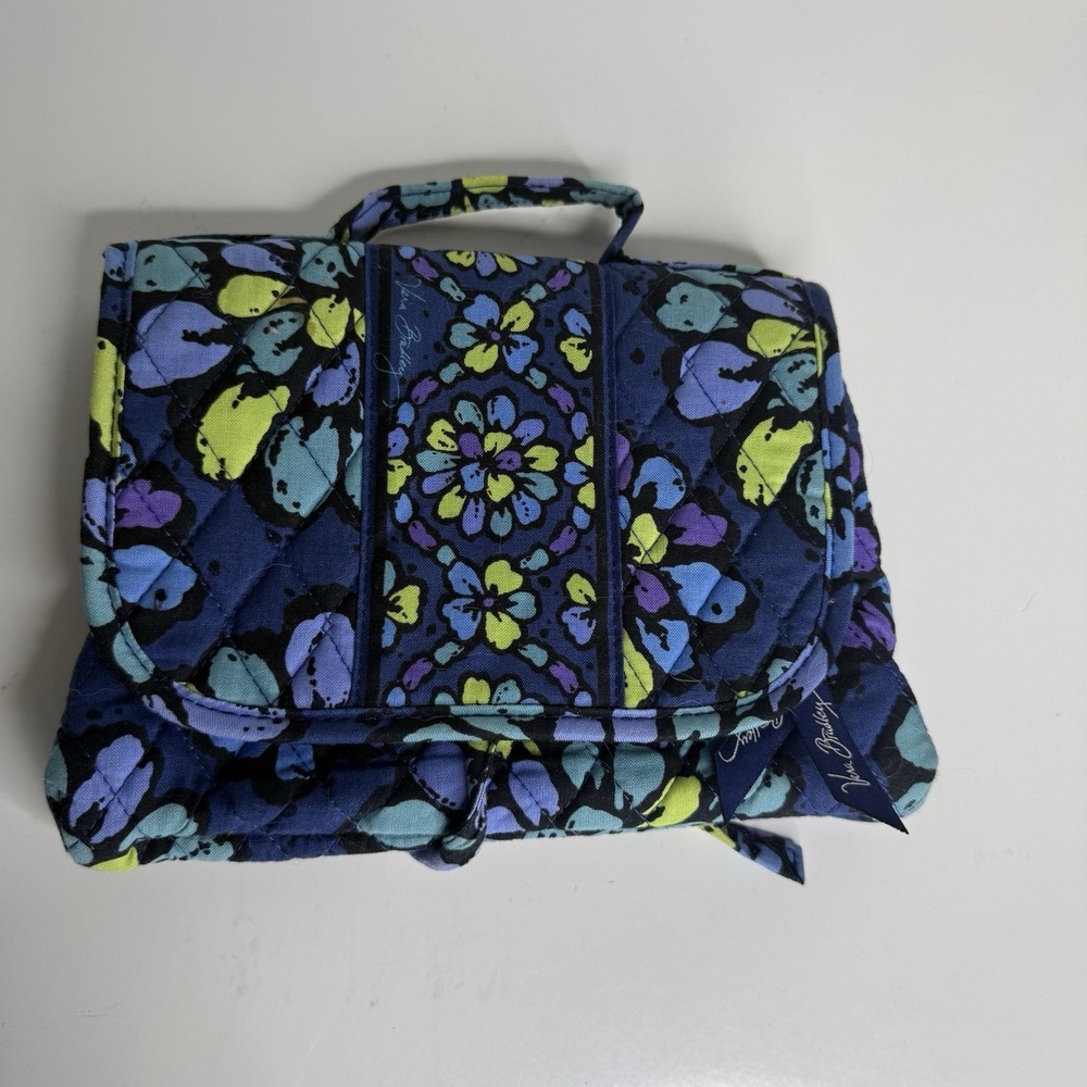 vera bradley makeup bag Foldable  Blue Flower Print
